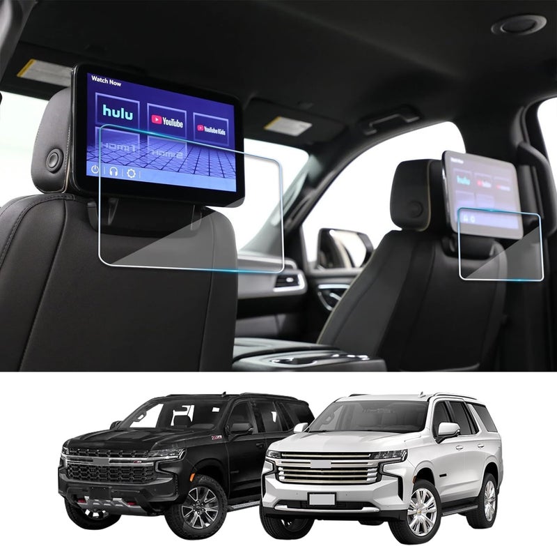 VIAROOM 2 Pack Screen Protector For Chevrolet Tahoe & Suburban 2021-2025,Rear Seat Screen Tempered Glass Film For Chevy Tahoe & Suburban 2025 2024 2023 2022 2021 Accessories- 12.6 inch - Image 1